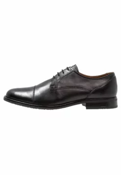 Pier OneLEATHER - Eleganta Snörskor - Black