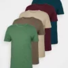 Pier One5 PACK - T-shirt - Bas - Green/beige/khaki