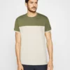 Pier OneT-shirt Med Print - Khaki/off-white