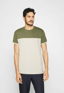 Pier OneT-shirt Med Print - Khaki/off-white