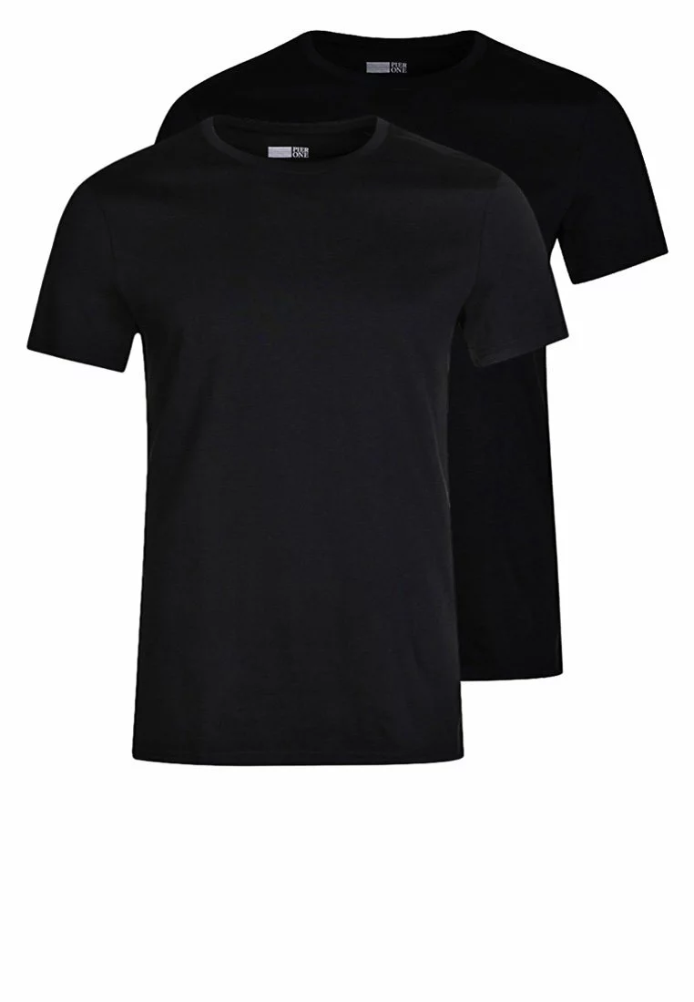 Pier One2 PACK - T-shirt - Bas - Black