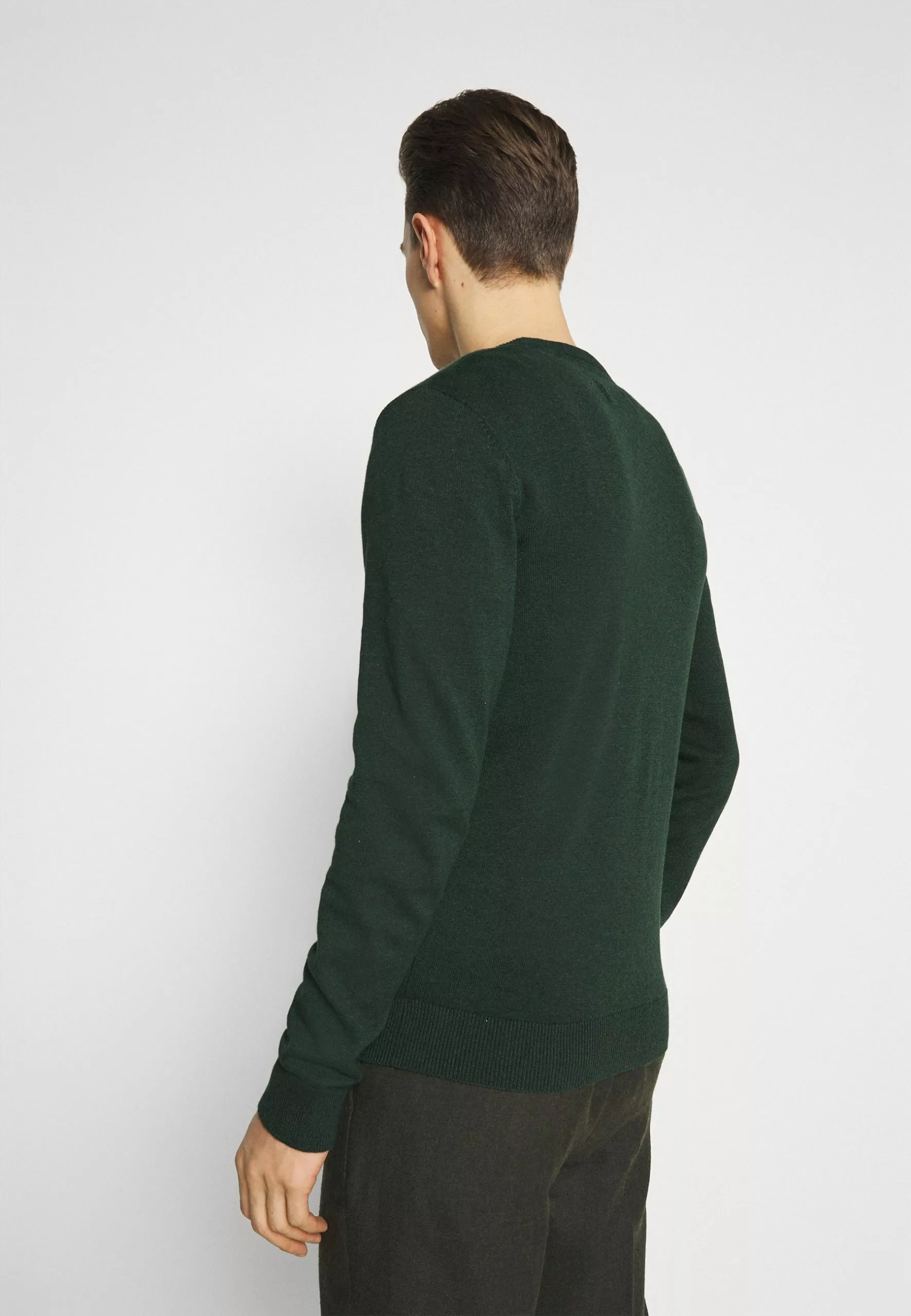 Pier OneBASIC CREWNECK - Stickad Tröja - Mottled Dark Green - Bild 3