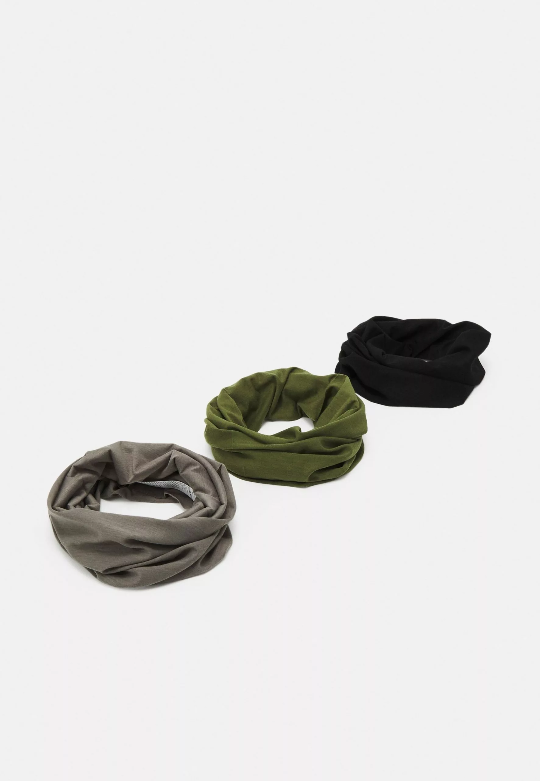 Pier One3 PACK UNISEX - Tubhalsduk - Black, Grey, Olive
