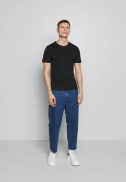 Pier OneT-shirt - Bas - Black/white/blue