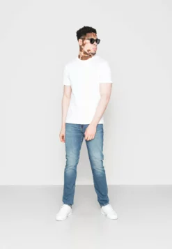 Pier One10 PACK - T-shirt - Bas - Mottled Light Grey/black/white