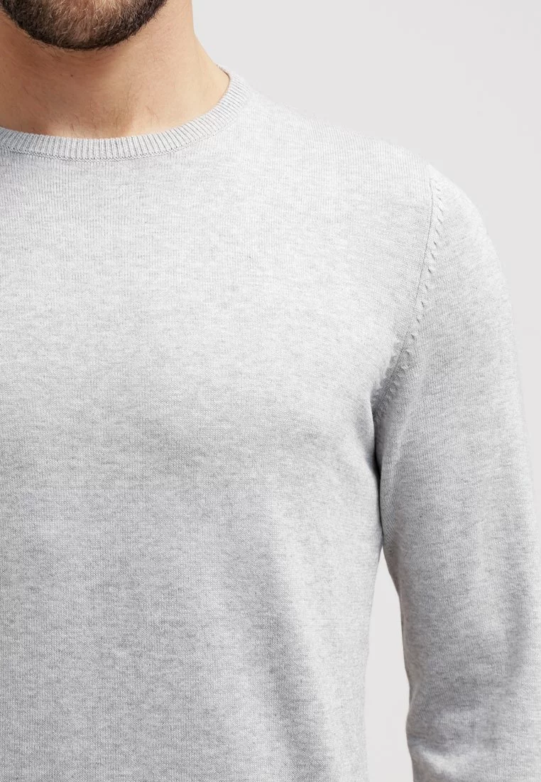 Pier OneBASIC CREWNECK - Stickad Tröja - Light Grey - Bild 4