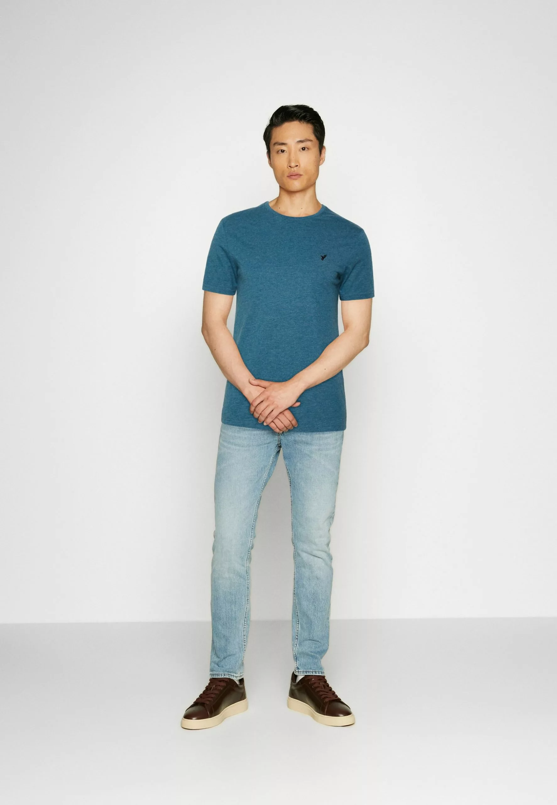 Pier One5 PACK - T-shirt - Bas - Mottled Blue/light Green/off-white