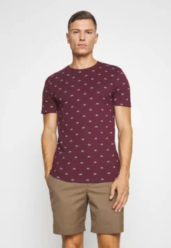 Pier OneT-shirt Med Print - Bordeaux