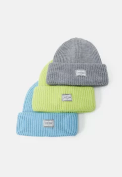 Pier OneUNISEX 3 PACK - Mössa - Grey, Neon Green, Light Blue