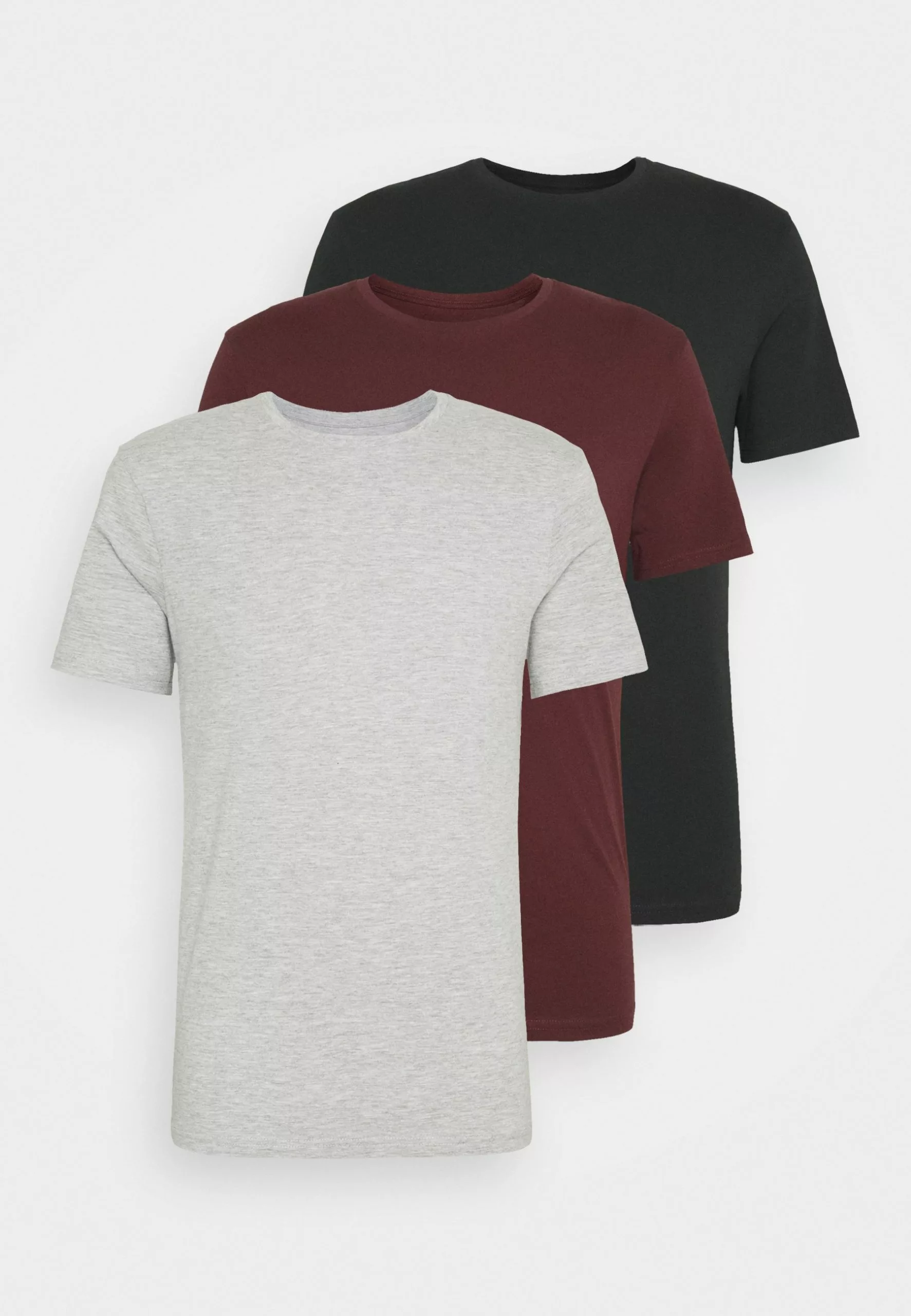 Pier One3 PACK - T-shirt - Bas - Black/grey/bordeaux - Bild 8