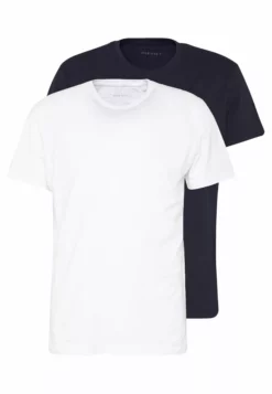 Pier One2 PACK - T-shirt - Bas - White/dark Blue