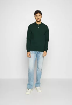 Pier OneLONG SLEEVE 2 PACK - Piké - Dark Grey/khaki