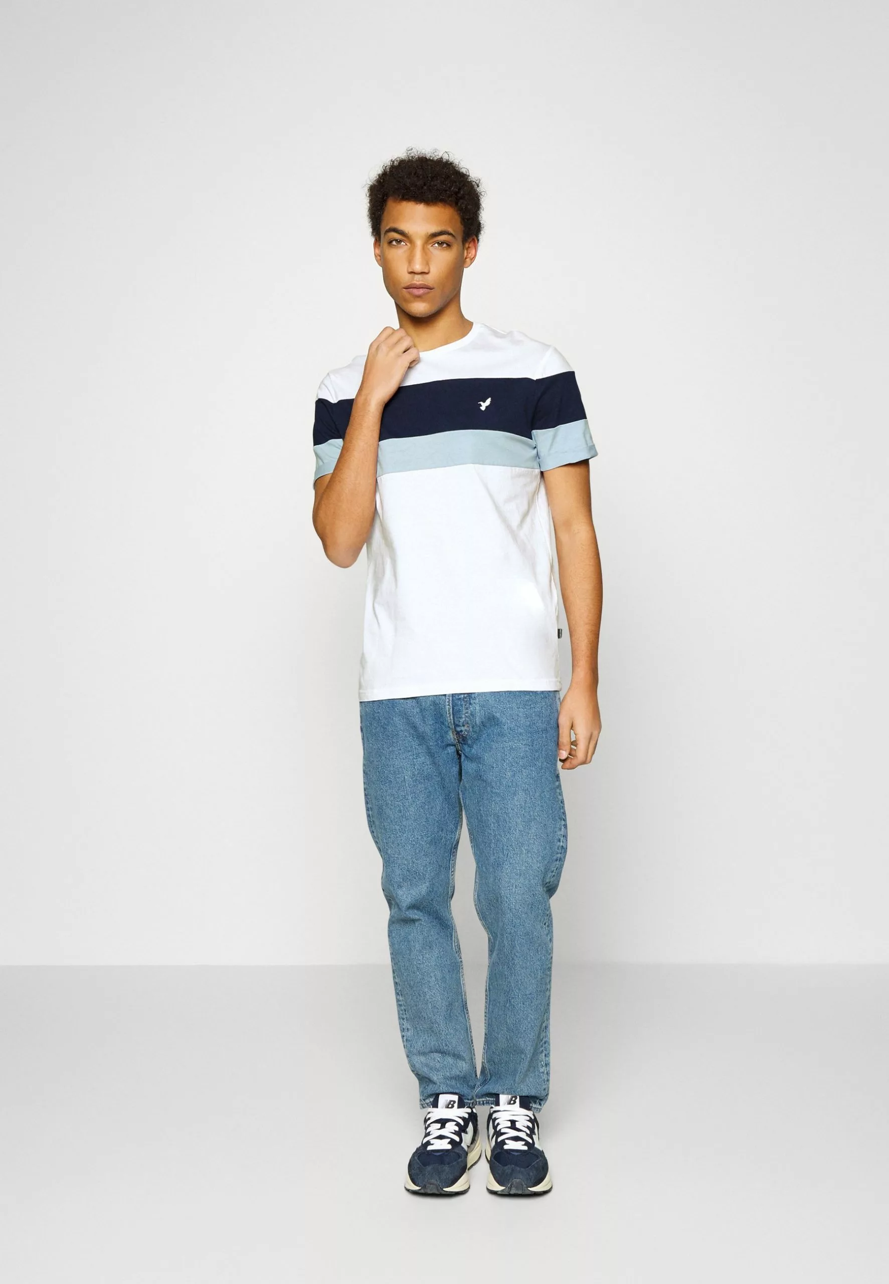 Pier OneT-shirt Med Print - White/blue - Bild 2