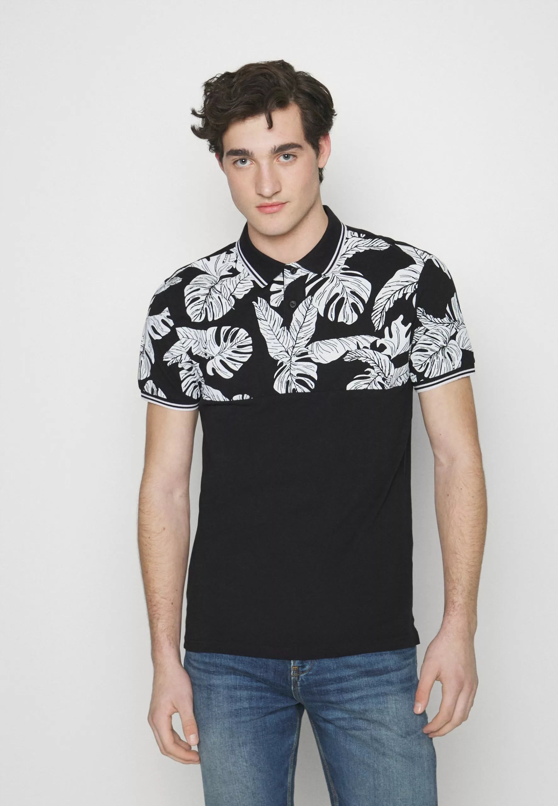 Pier OneYOKE MONO - Piké - Black/white