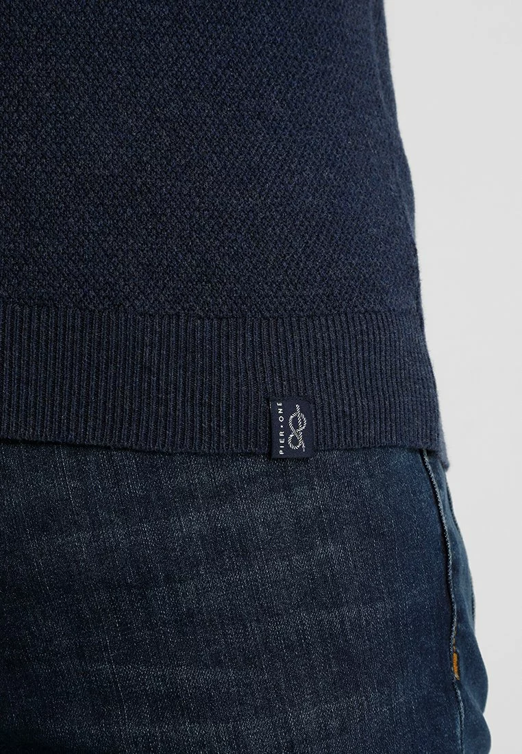 Pier OneStickad Tröja - Mottled Dark Blue - Bild 4
