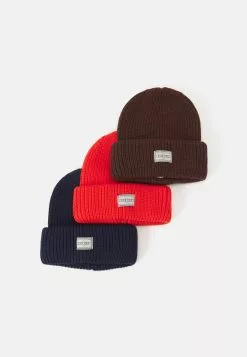 Pier OneUNISEX 3 PACK - Mössa - Brown, Dark Blue, Red