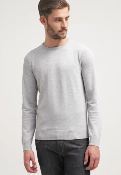 Pier OneBASIC CREWNECK - Stickad Tröja - Light Grey